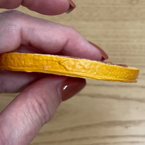 Vtg Realistic Rubber 4 Pink Grapefruit Slices Faux Fruit Citrus Decor Prop MCM - Picture 3 of 4